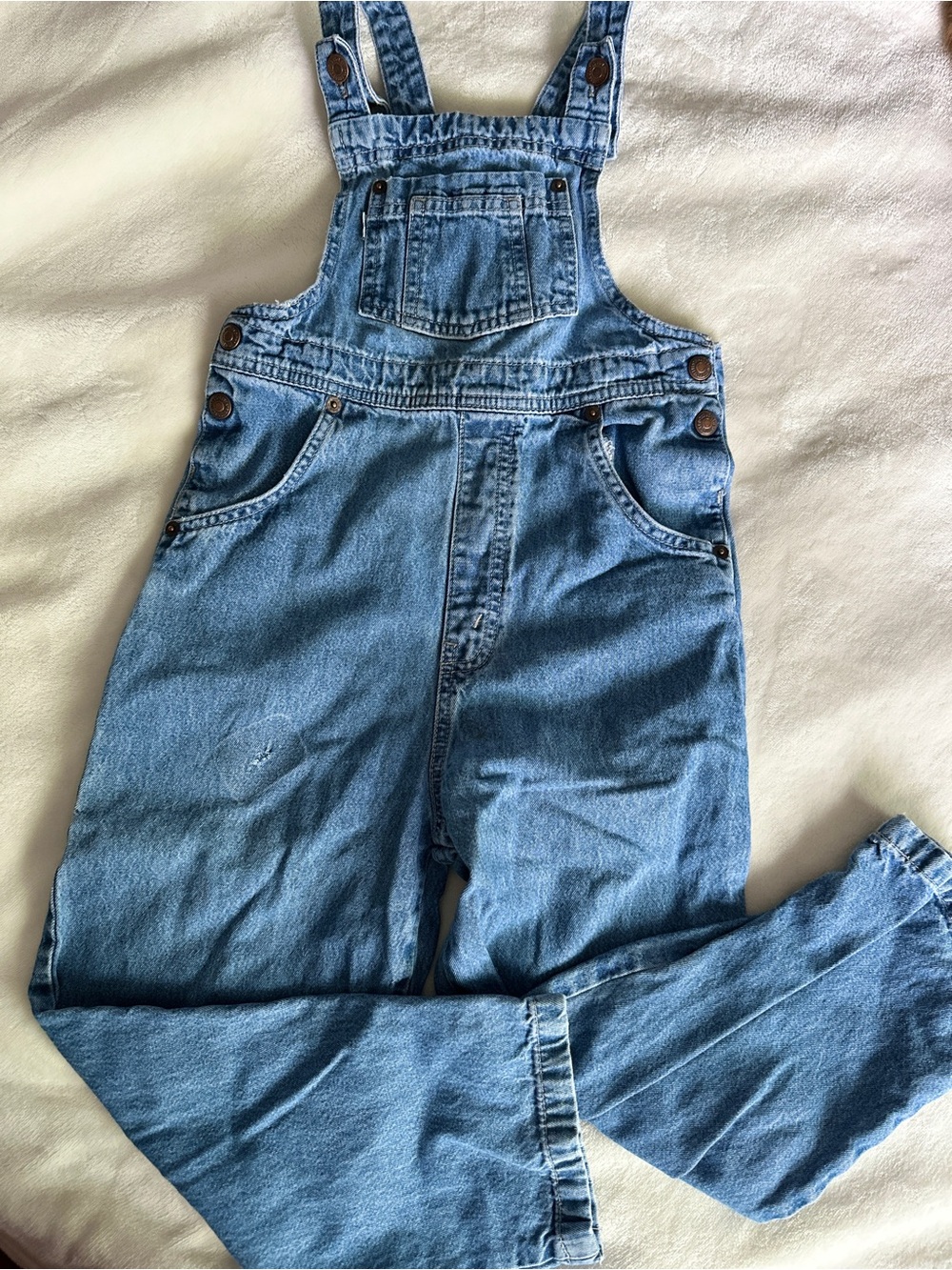 Vintage 1996 white tab Levi’s medium wash overalls size 6X youth